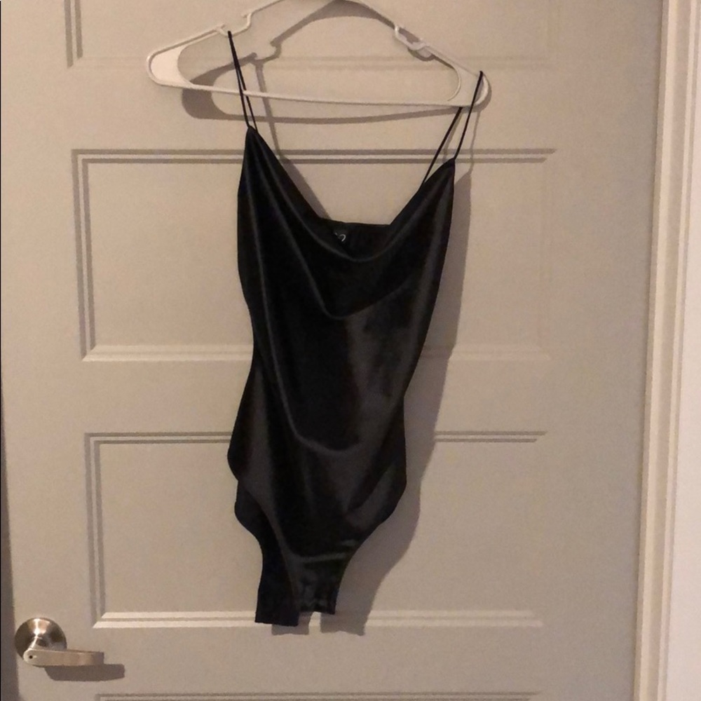 Black Cowl Neck Bodysuit